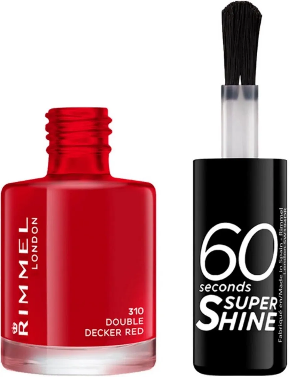 Rimmel London 60 Seconds Super Shine Nagellak 310 Double Decker Red - 8ml