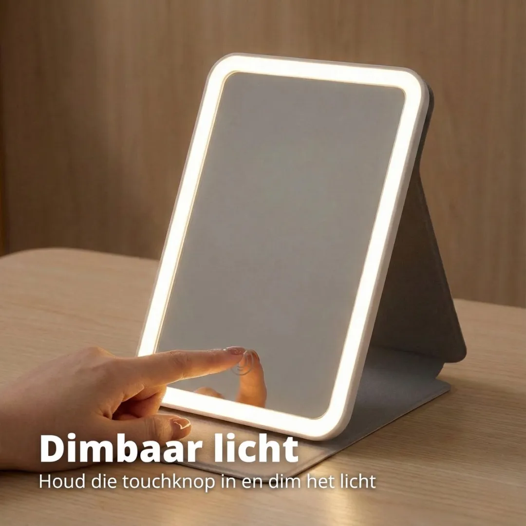 FlinQ Make-up Spiegel met LED Verlichting - Grijs