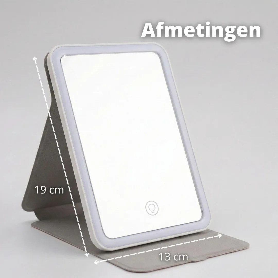 FlinQ Make-up Spiegel met LED Verlichting - Grijs - afbeelding 6 van 6