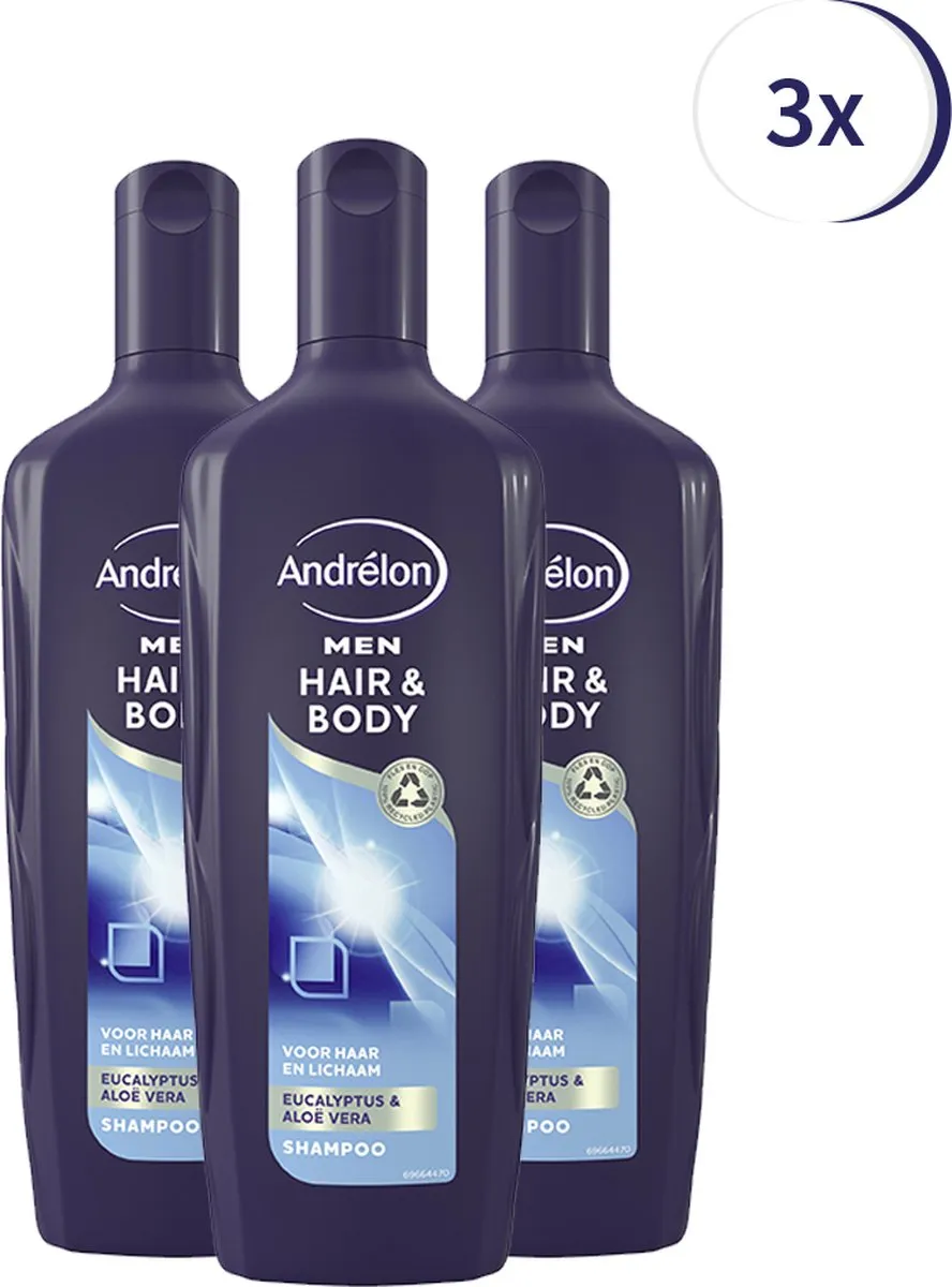 Andrélon For Men Hair & Body Shampoo 3x300ml