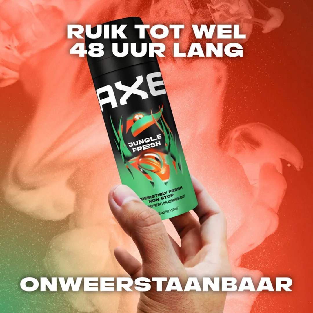 Axe Jungle Fresh Bodyspray 150ml - 4 Stuks