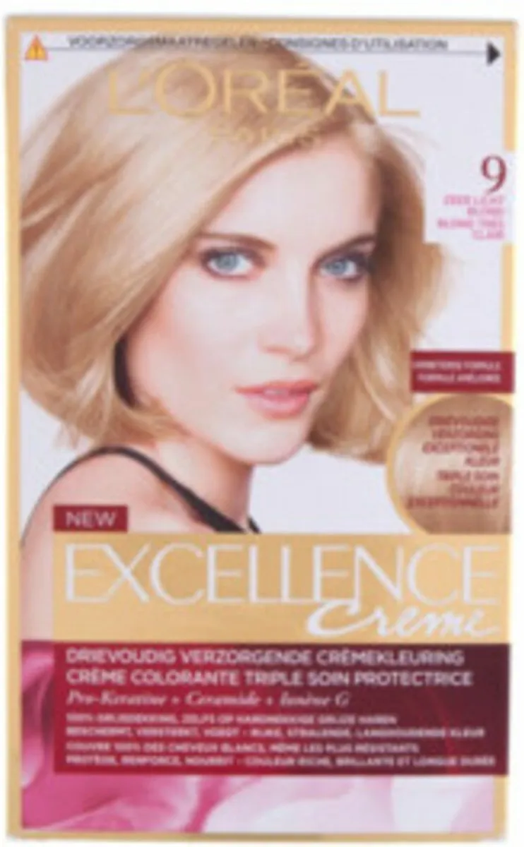L'Oréal Paris Excellence Crème 9 Zeer Licht Blond + Magic Retouch Uitgroeispray - 2 Stuks