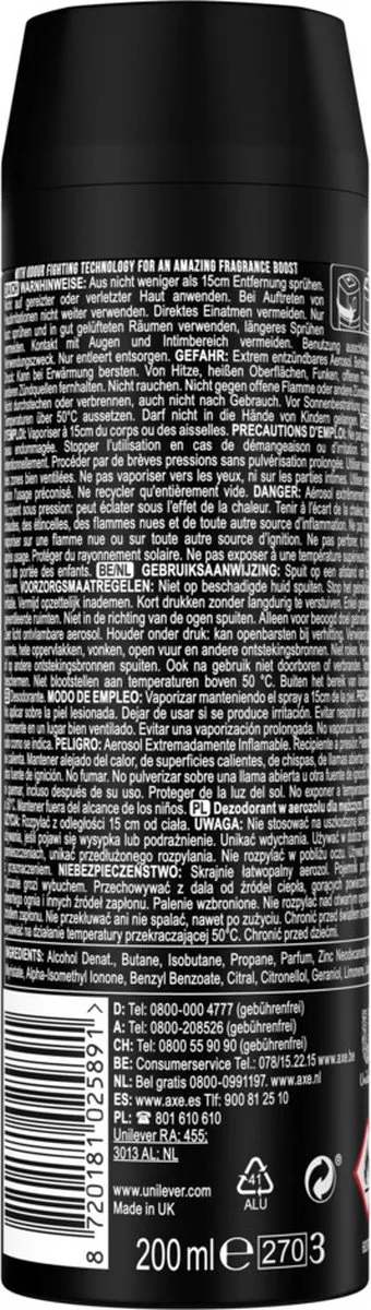Axe XL Bodyspray Frozen Pear & Cedarwood 200ml - 48hrs Fresh