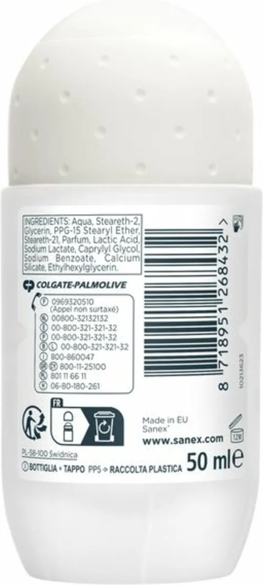 Sanex Deodorant Roller Zero% Sensitive Skin - 3x50ml