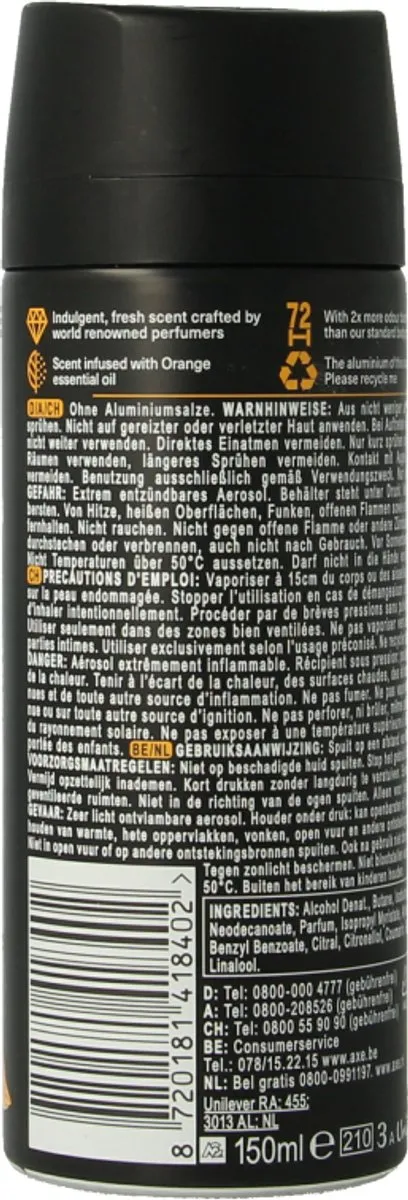 Axe Black Vanilla Deo Spray 150ml - afbeelding 6 van 6