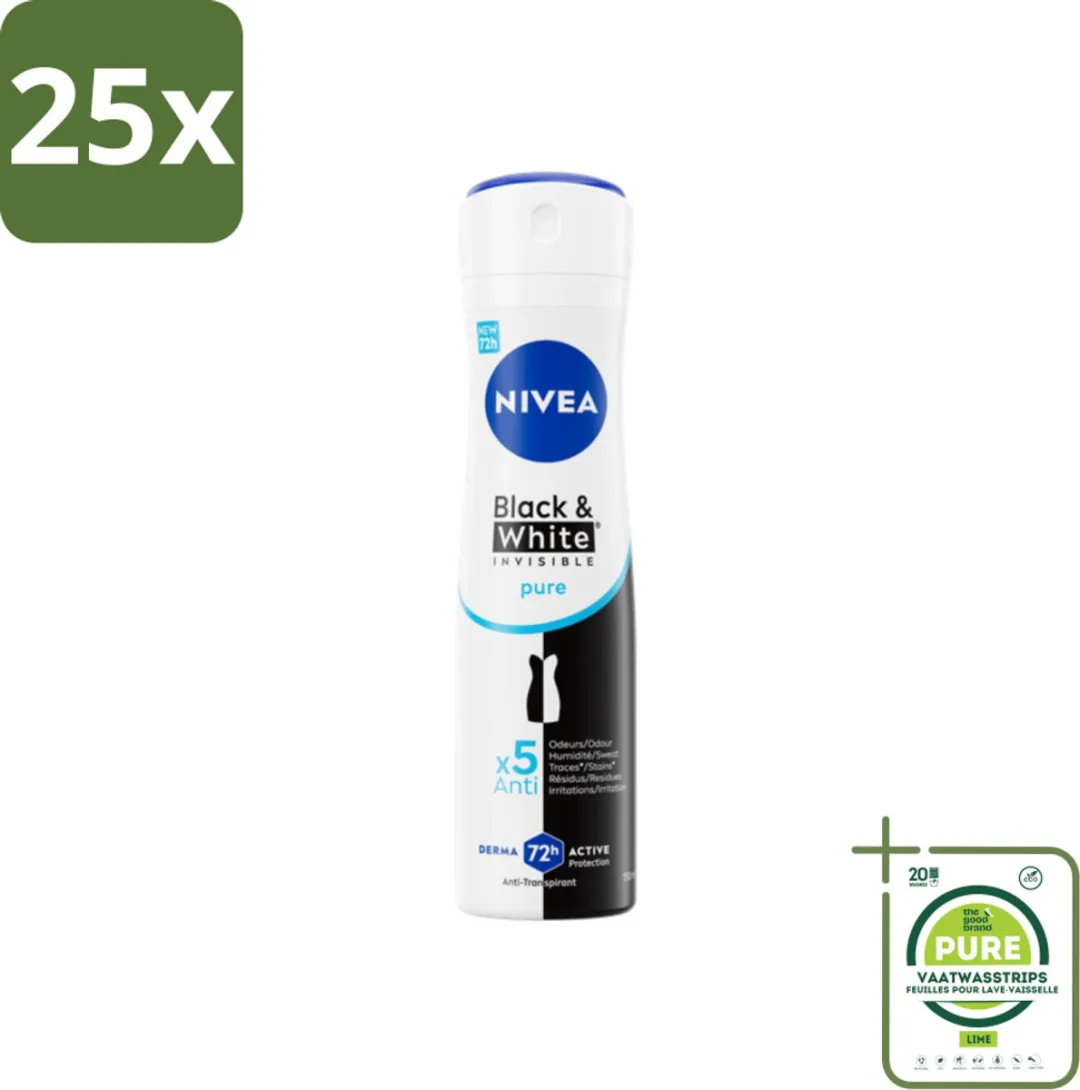 NIVEA Black & White Invisible Pure Deodorant Spray 150ml