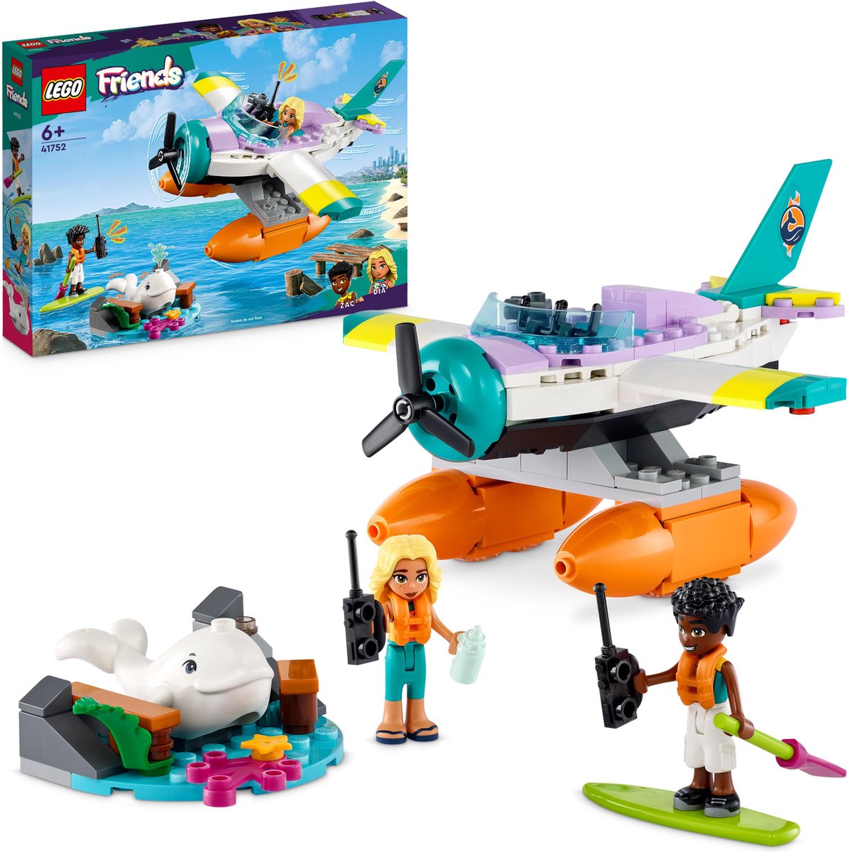 LEGO Friends Reddingsvliegtuig op zee Vliegtuig Speelgoed en Dieren Figuren Set - 41752