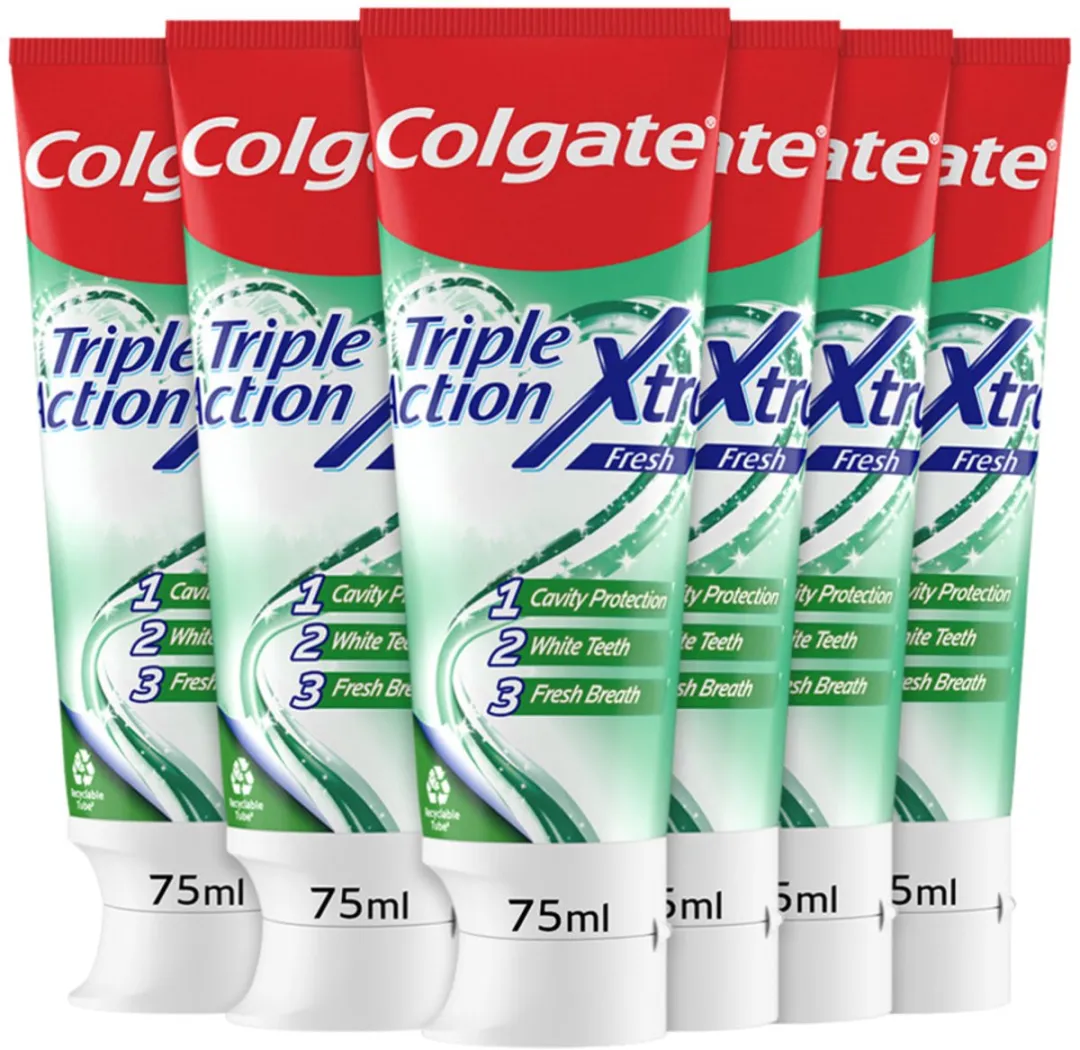 Colgate Triple Action Extra Fresh Tandpasta - 6x75ml