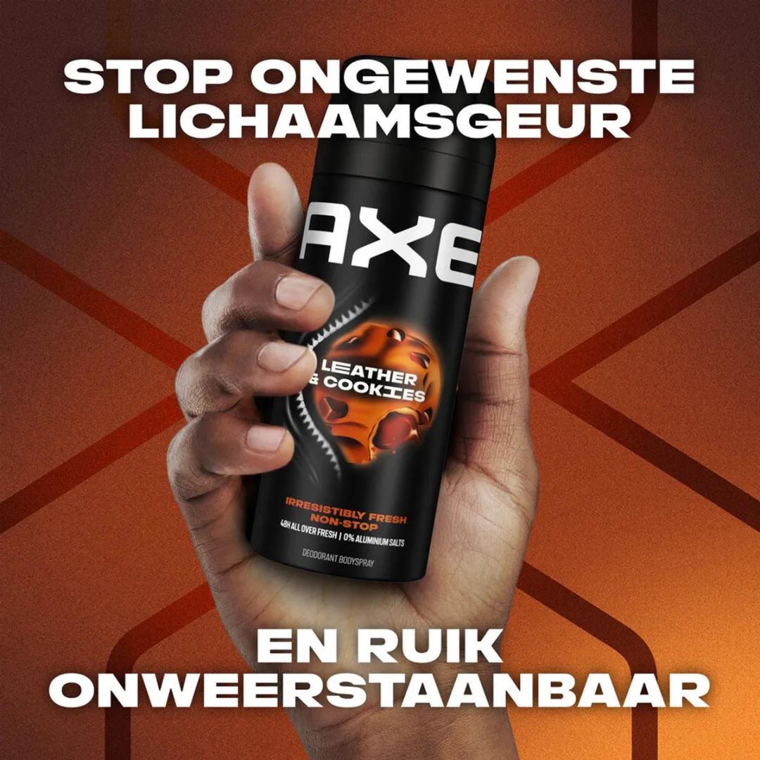 Axe Leather & Cookies Bodyspray 300ml (2x150ml) - 48 Uur