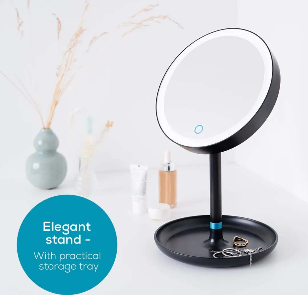Beurer BS 45 Make-up Spiegel - LED rondom - 5x vergroting - 17,5cm - Zwart/Blauw