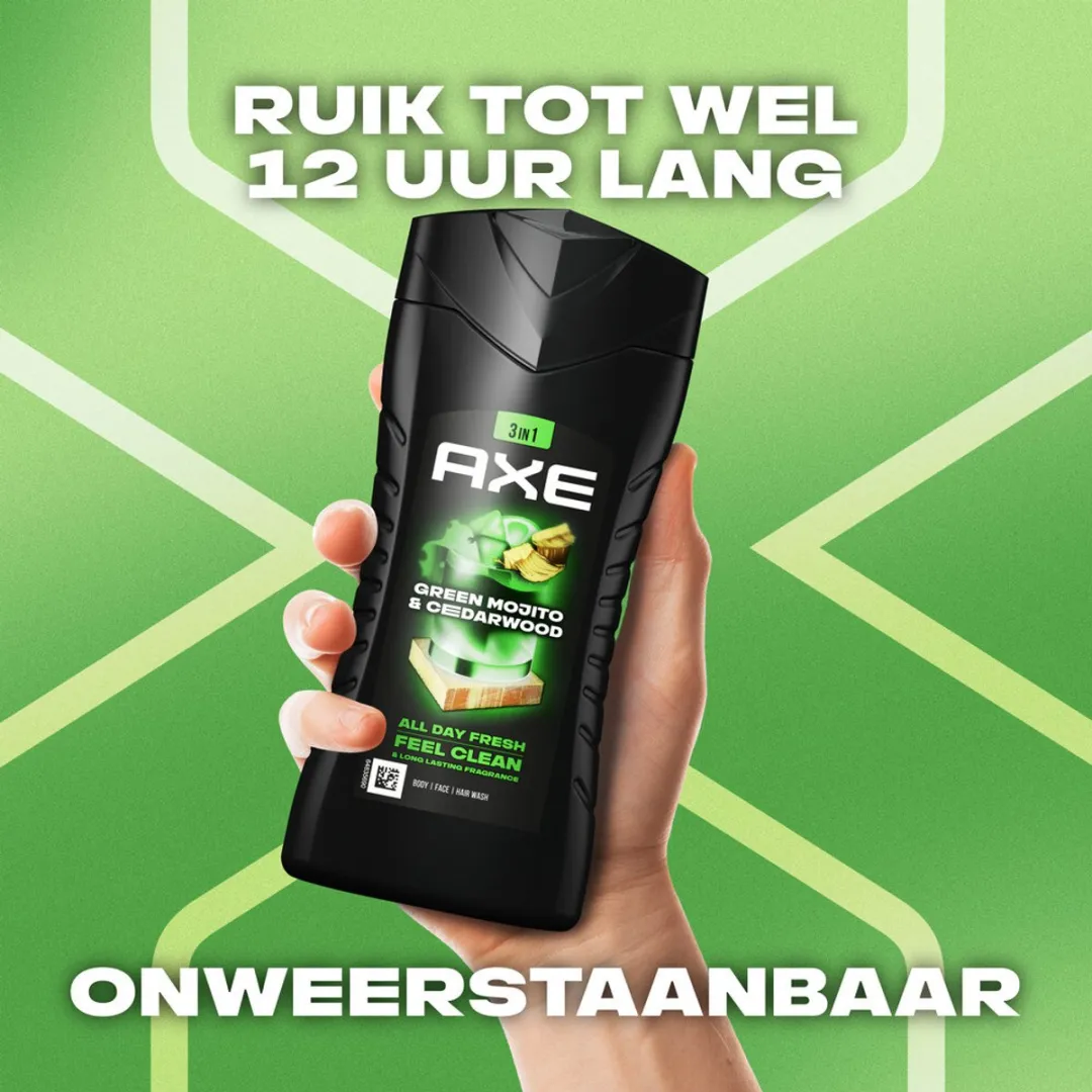 Axe 3-in-1 Douchegel Wild Mojito & Cedarwood - 2x250ml
