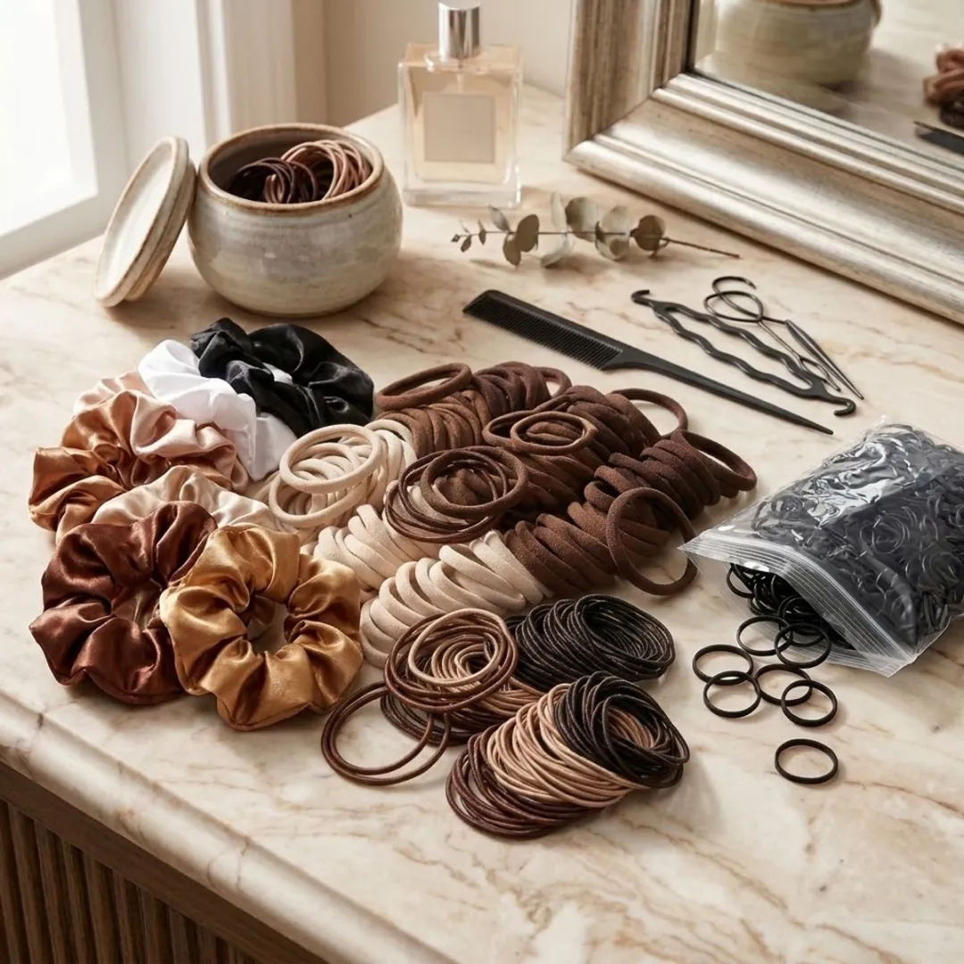 NUVEX Haar Accessoires Set 1209 Stuks - Beige/Bruin/Zwart