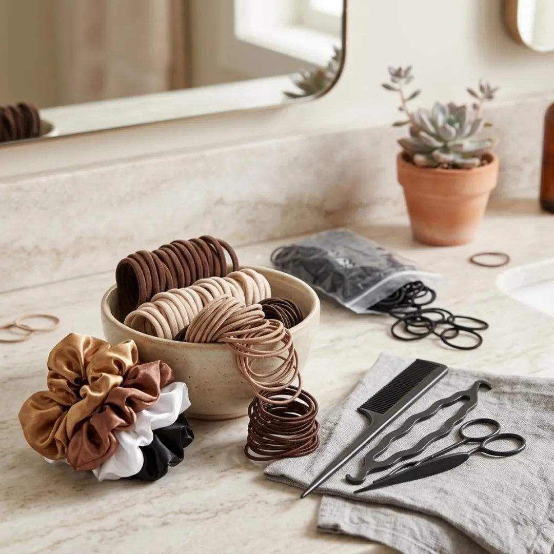 NUVEX Haar Accessoires Set 1209 Stuks - Beige/Bruin/Zwart