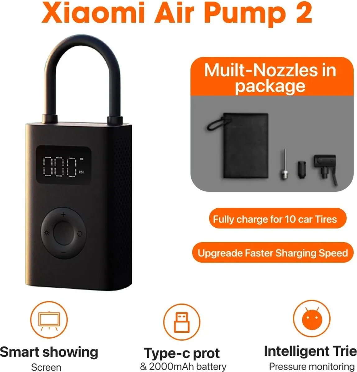 Xiaomi Mijia Draagbare Elektrische Bandenpomp