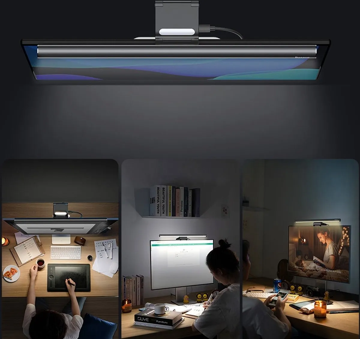 Baseus Monitorlamp - Zwart