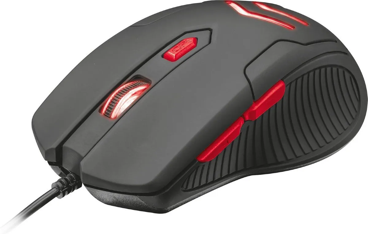 Trust Ziva Gaming Muis & Muismat 21963 - 3000 DPI - Zwart/Rood