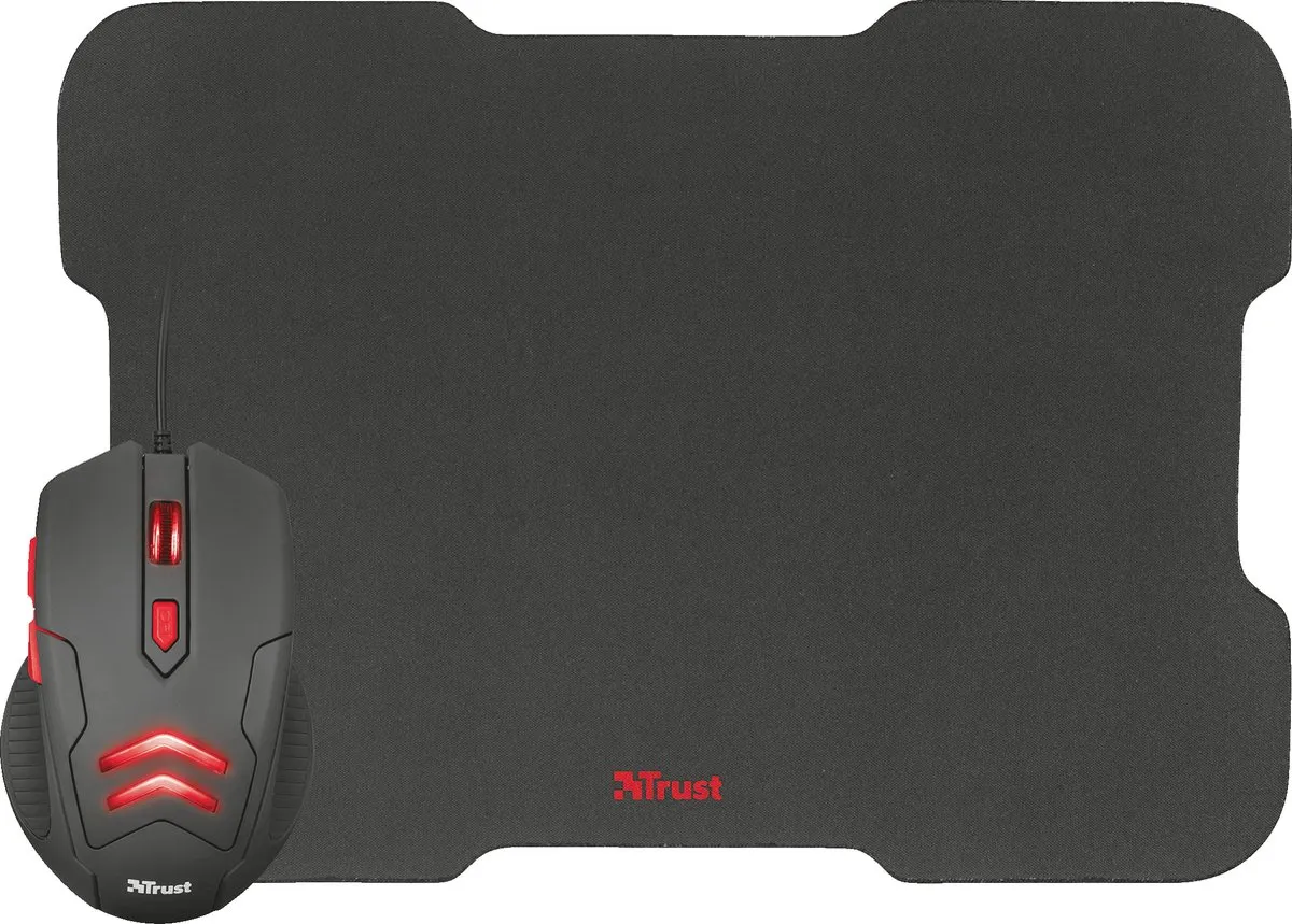 Trust Ziva Gaming Muis & Muismat 21963 - 3000 DPI - Zwart/Rood - afbeelding 6 van 6