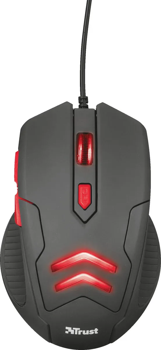 Trust Ziva Gaming Muis & Muismat 21963 - 3000 DPI - Zwart/Rood
