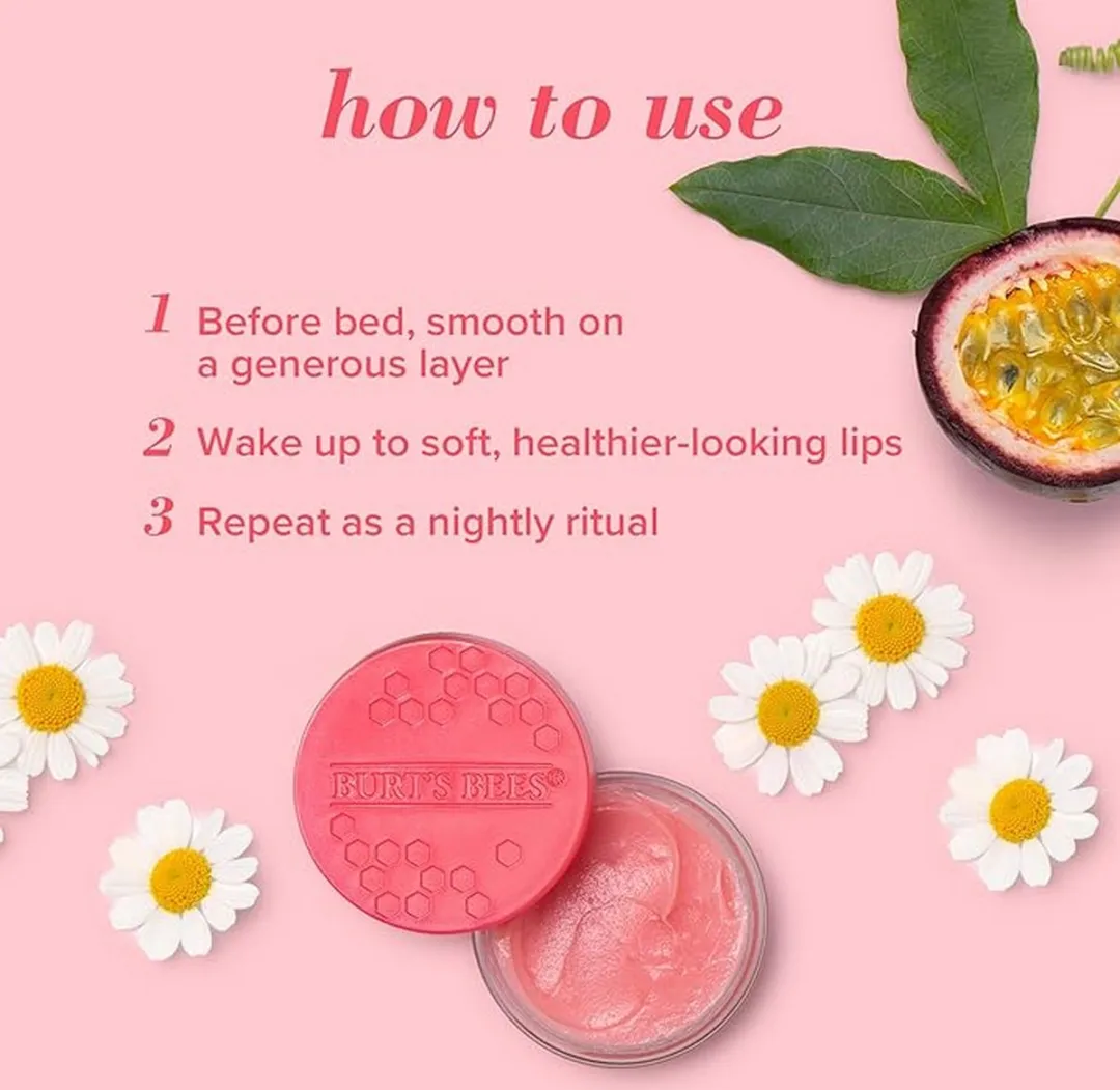 Burt's Bees Lip Mask Set - 3 Stuks - Passievrucht/Kamille & Mint/Citroen