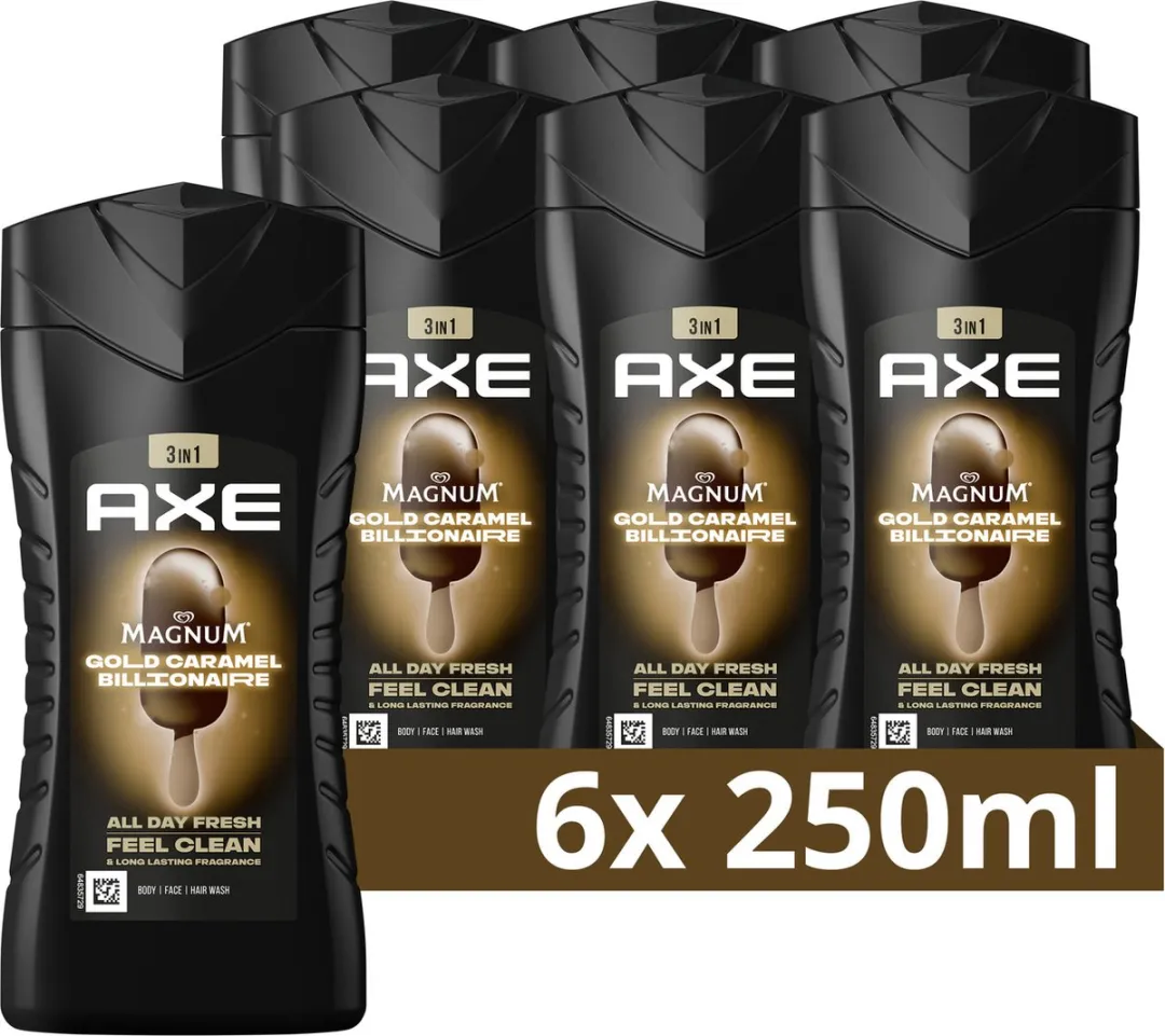 Axe 3-in-1 Douchegel Magnum Gold Caramel Billionaire - 6x250ml