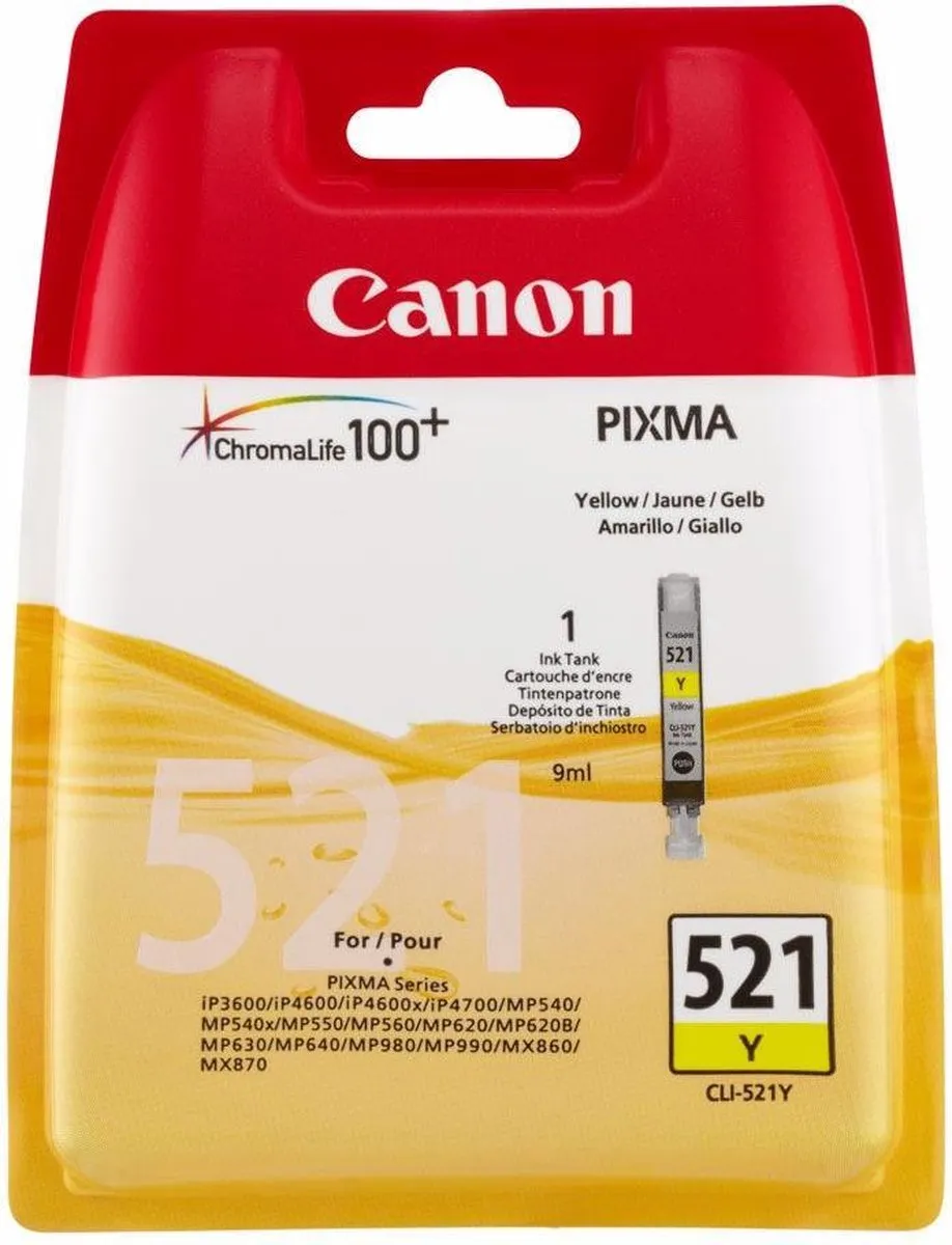 Canon CLI-521Y Inktcartridge Geel - 9ml