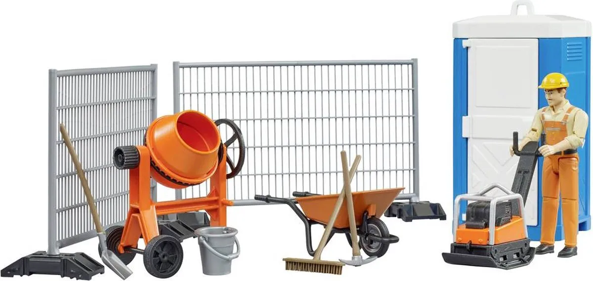Bruder Bworld Bouwset Betonmolen en Dixie - 13 Onderdelen - Multi