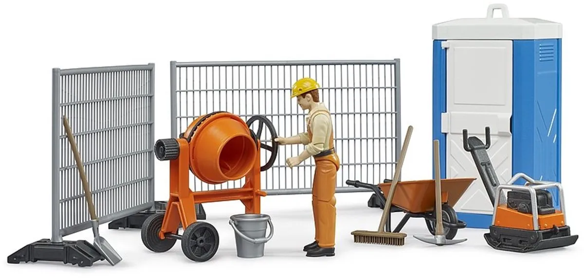 Bruder Bworld Bouwset Betonmolen en Dixie - 13 Onderdelen - Multi