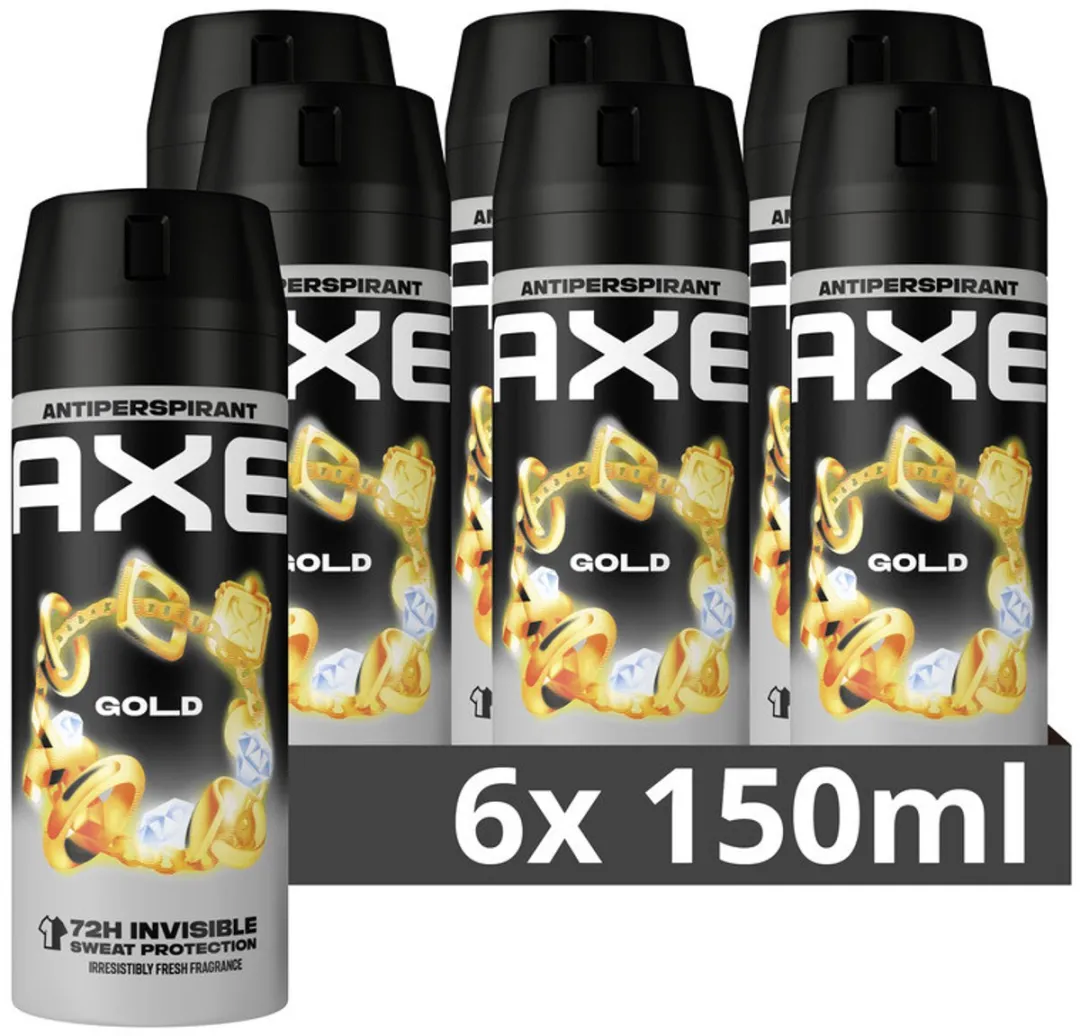 Axe Deo Spray Gold - 6x150ml - afbeelding 6 van 6