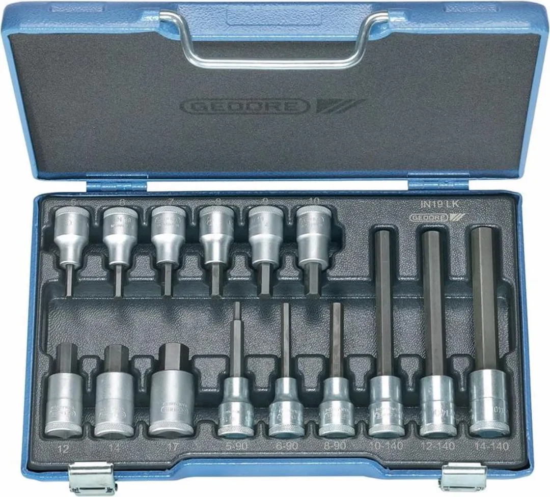 Gedore 6129360 Dopsleutel-bitinzetset 1/2" 15-delig