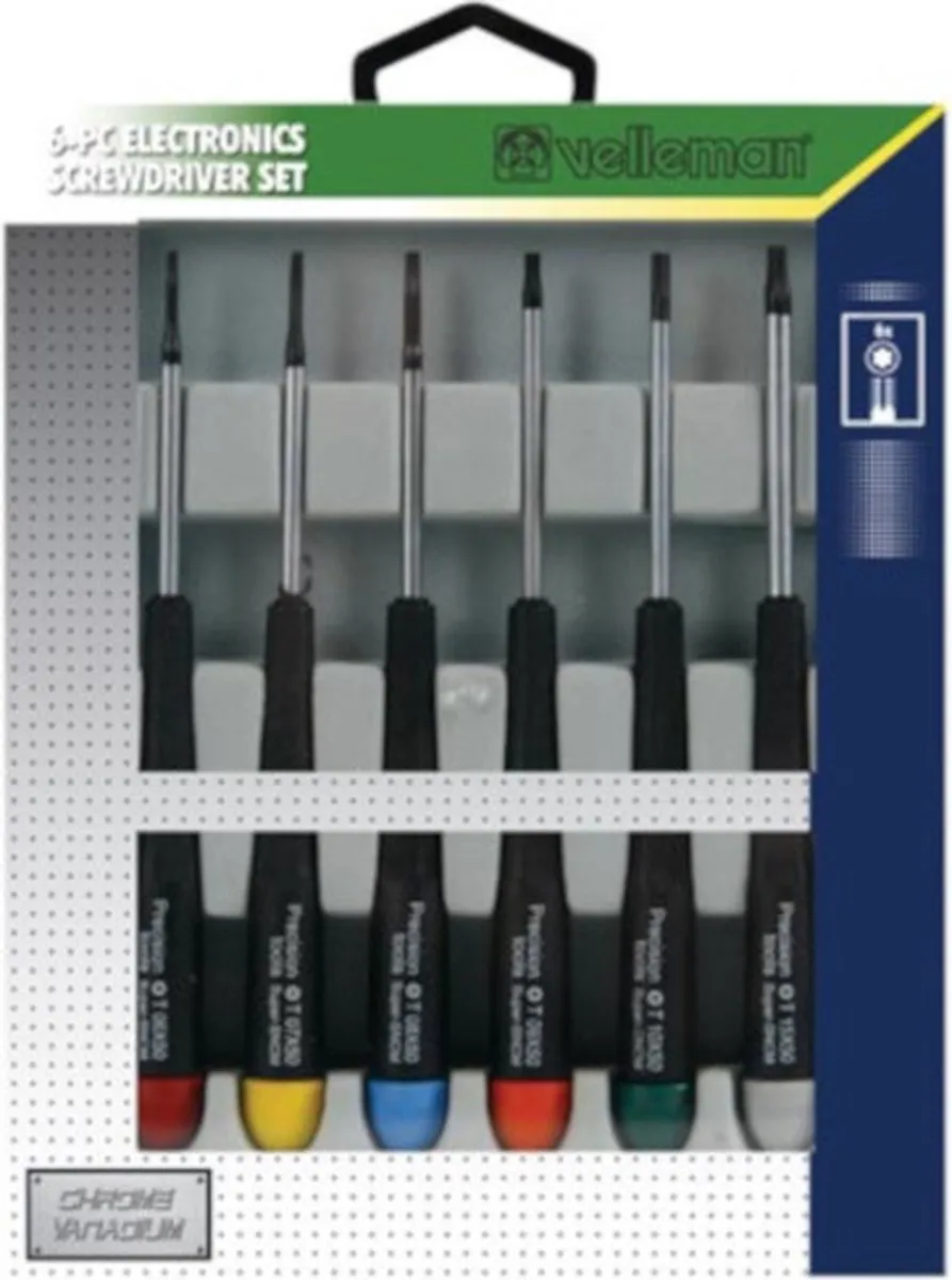 Velleman VTSET30 Precisieschroevendraaierset Torx 6-delig - Zwart