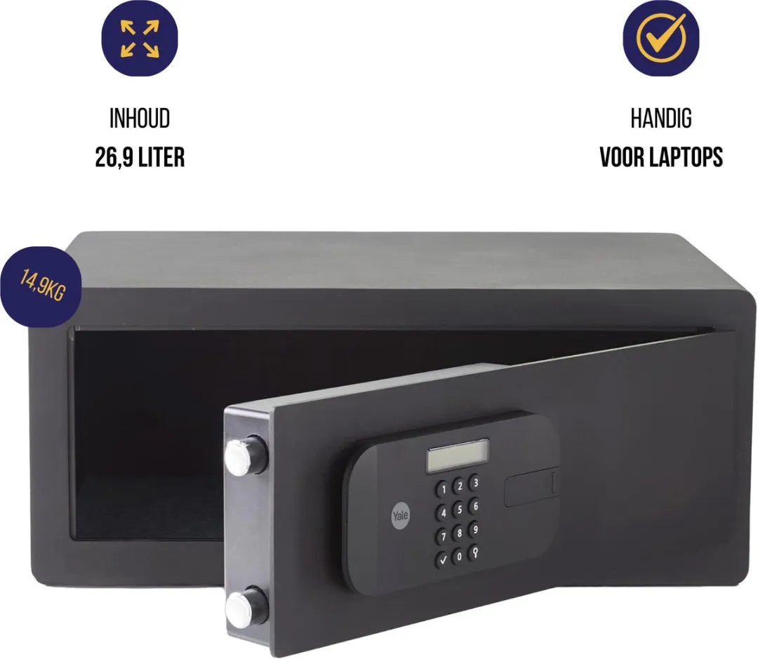 Yale Elektronische Laptopkluis YLEB/200/EB1 - 26.9L - Zwart