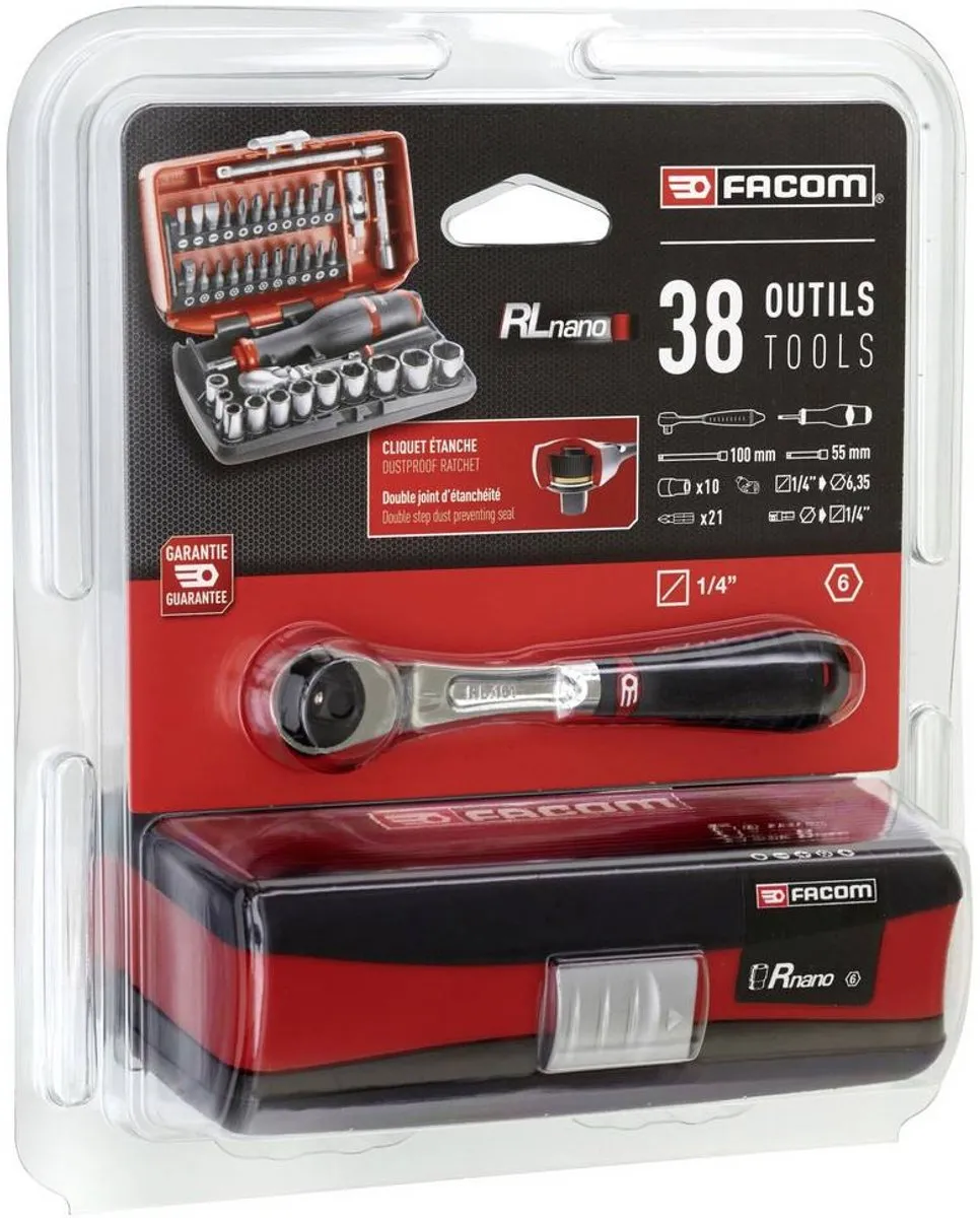 FACOM RL.NANO1 Dopsleutelset 1/4" 38-delig - Metrisch