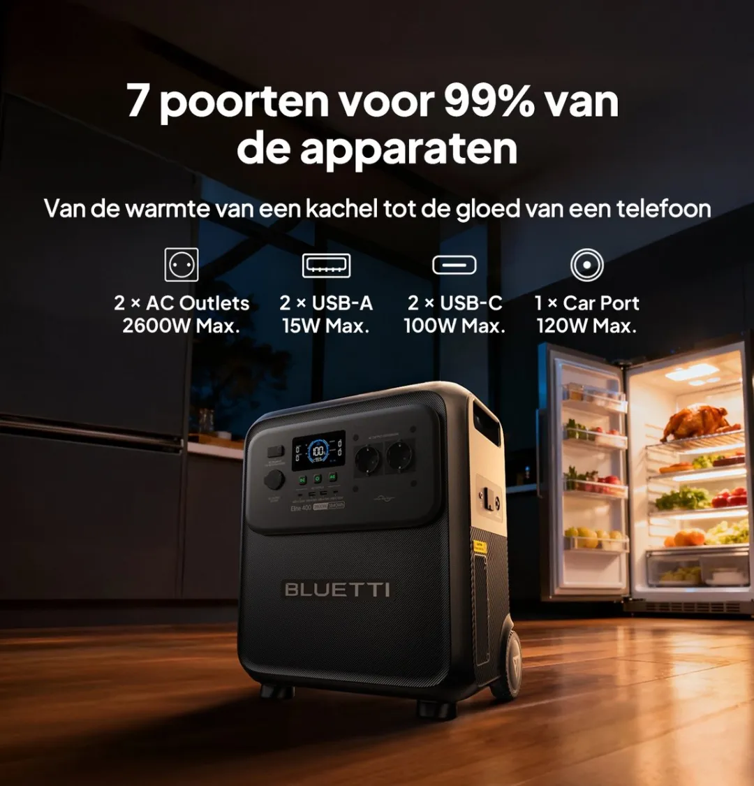 Bluetti Elite 400 Zonne-energiecentrale 2600W 3840Wh