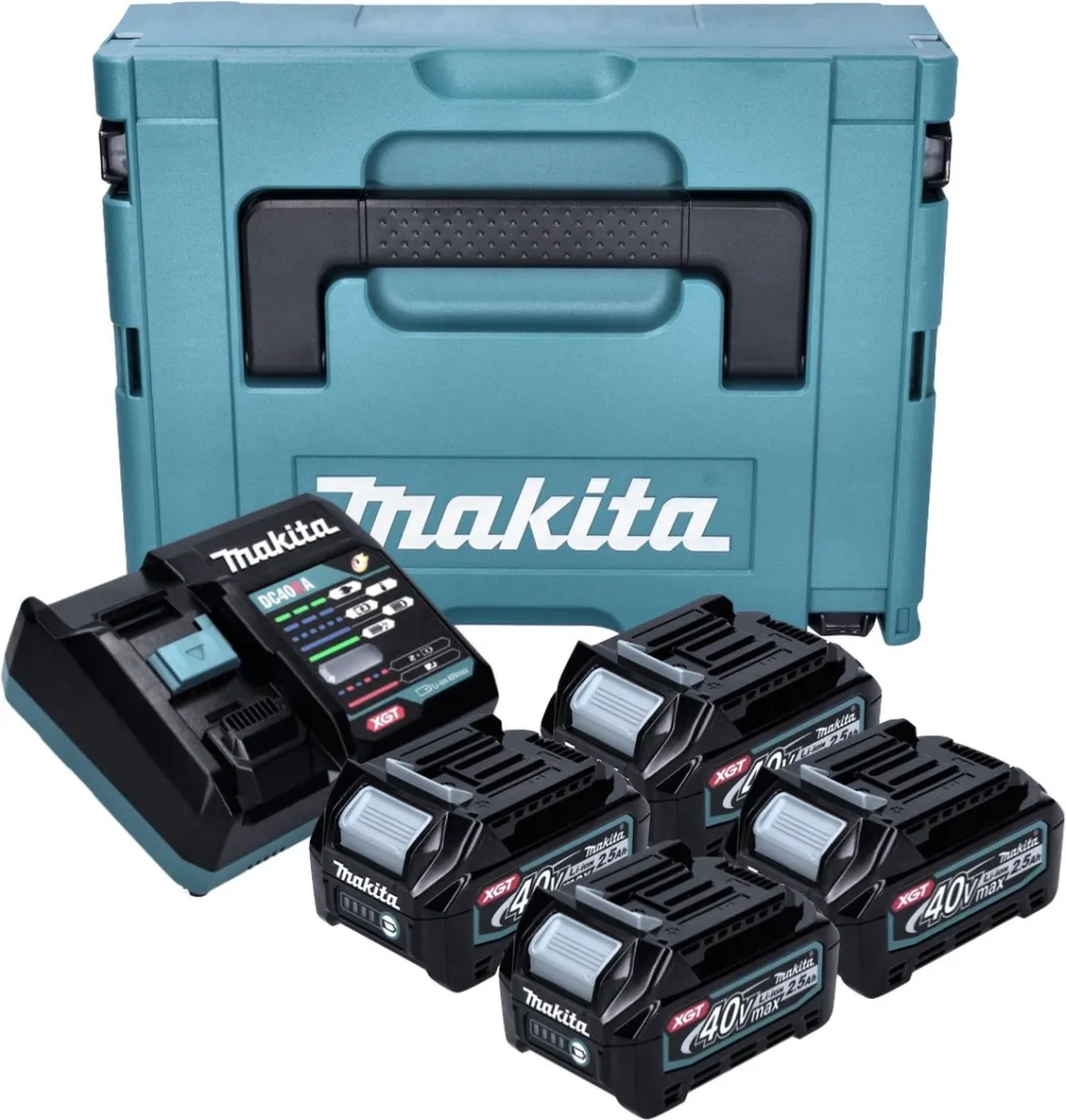 Makita Power Source Kit 4x BL4025 2,5Ah + DC40RA Lader + Makpac