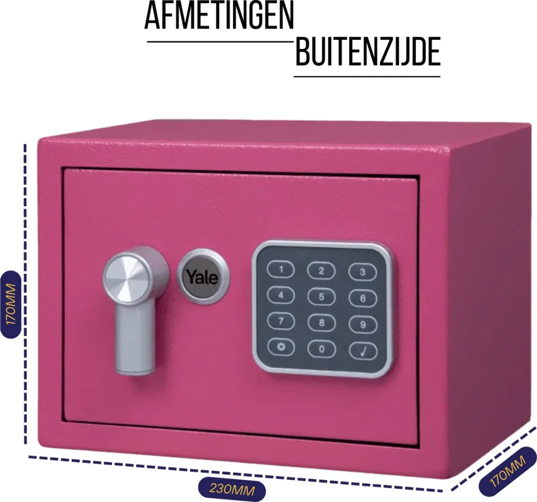 Yale Elektronische Kluis DB2 Mini - Roze
