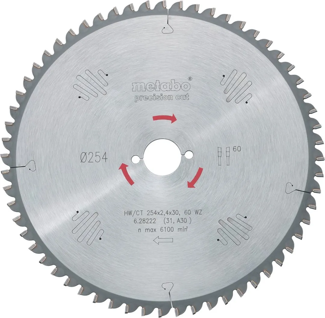 Metabo HM Cirkelzaagblad 250x30mm 60 Tanden