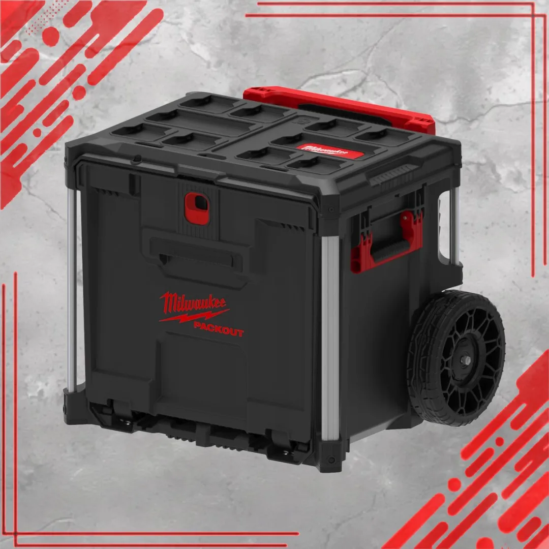 Milwaukee Packout Gereedschapskoffer op Wielen 57L - Rood/Zwart