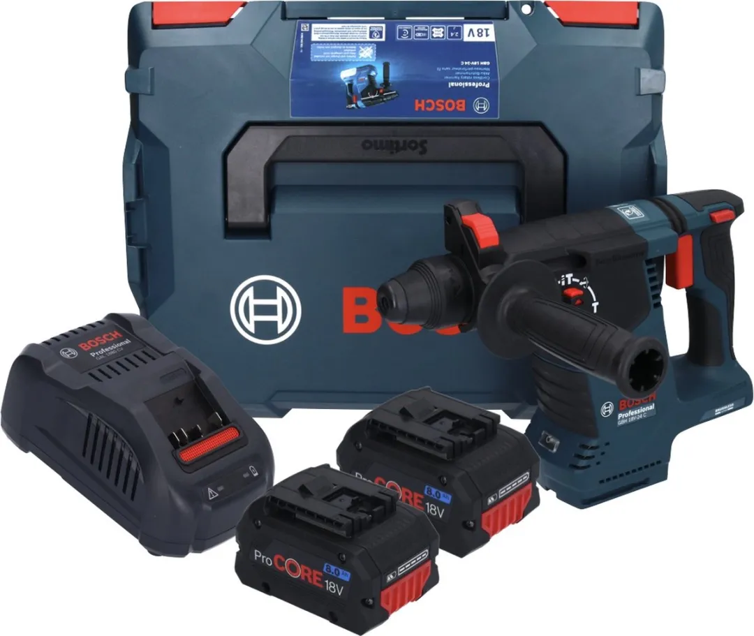 Bosch Professional GBH 18V-24 C Boorhamer - 2x 8,0 Ah accu + lader