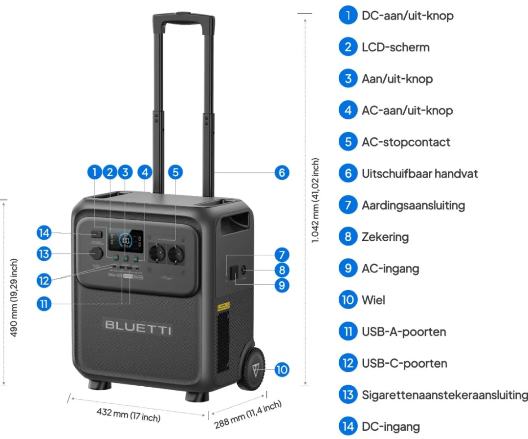 Bluetti Elite 400 Zonne-energiecentrale 2600W 3840Wh - afbeelding 6 van 6