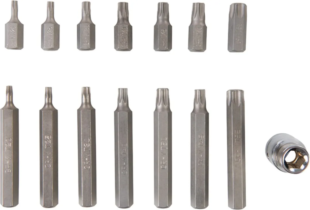Silverline Torx Bitset 15-delig - Gehard chroom-vanadium - Blauw - afbeelding 6 van 6