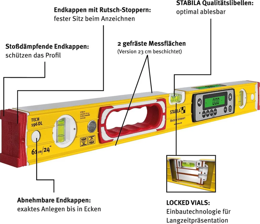 Stabila TECH 196 DL Waterpas Digitaal 40cm - IP67