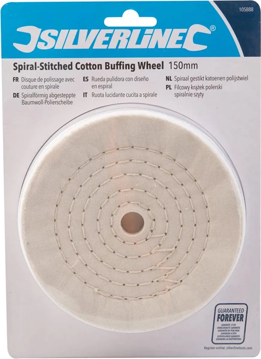 Silverline Spiraal Katoenen Polijstwiel Ø150mm - 40 Lagen