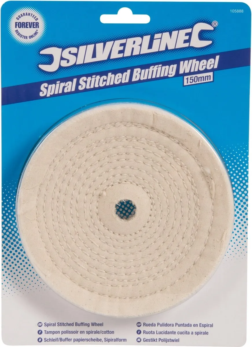 Silverline Spiraal Katoenen Polijstwiel Ø150mm - 40 Lagen