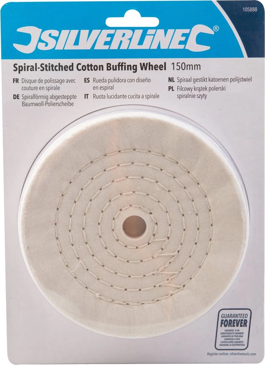 Silverline Spiraal Katoenen Polijstwiel Ø150mm - 40 Lagen