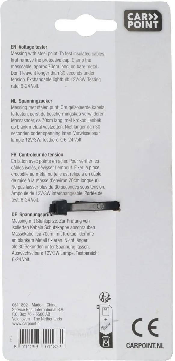 Carpoint Spanningzoeker 6V-24V - Koper