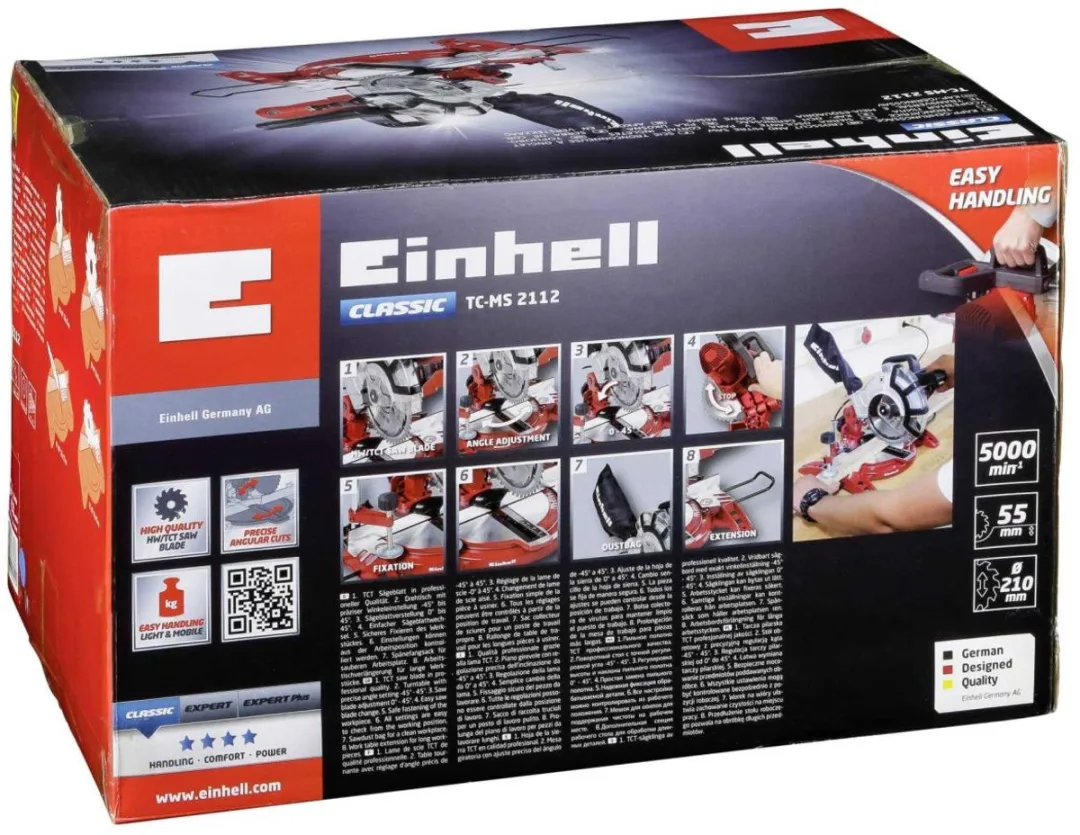 Einhell TC-MS 2112 Elektrische Afkort- en Verstekzaag 1600W - Ø210mm