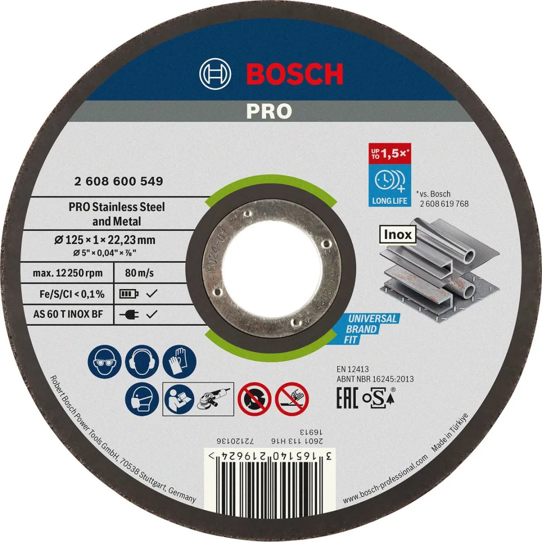 Bosch Doorslijpschijf Expert for Inox Rapido AS 60 T INOX BF 125mm