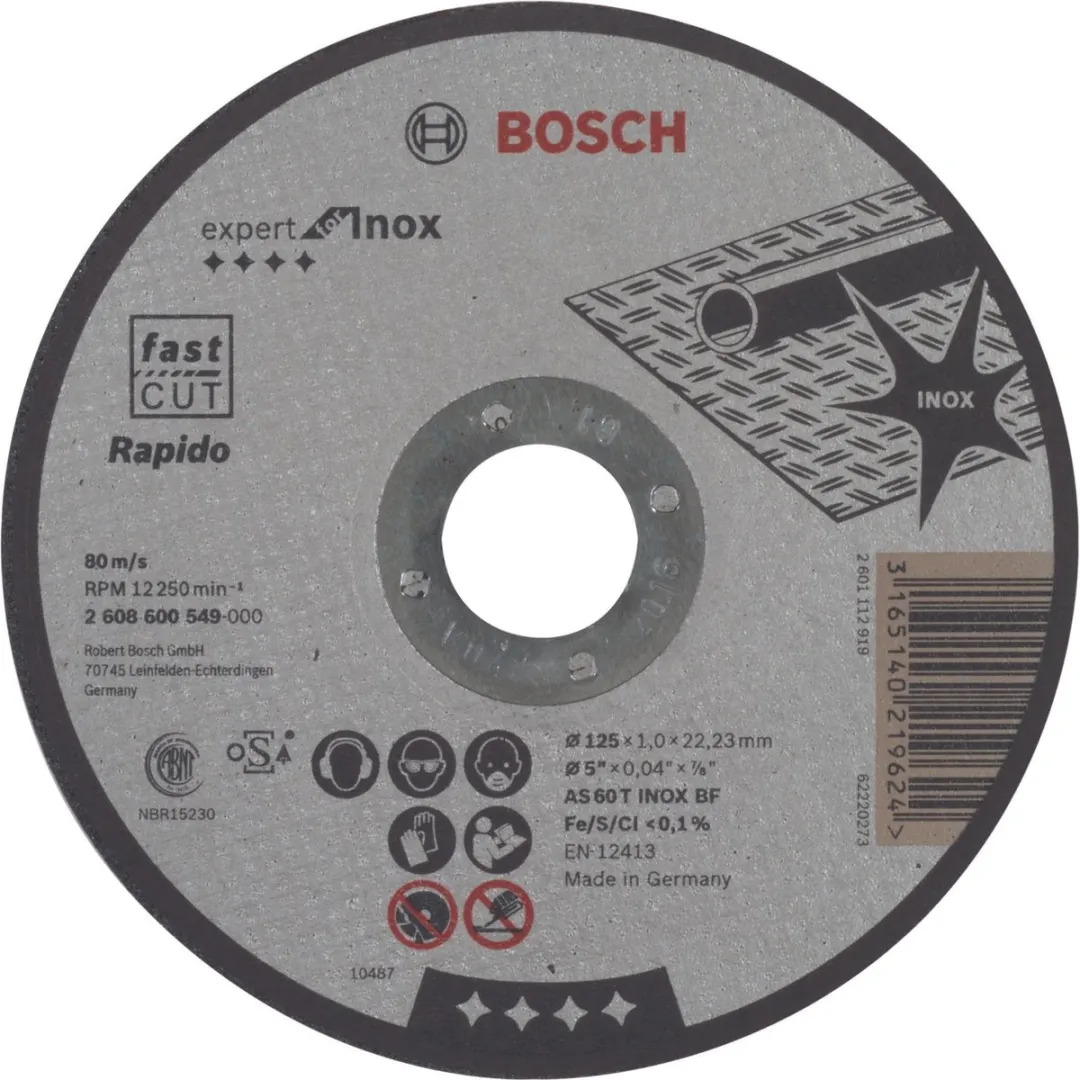 Bosch Doorslijpschijf Expert for Inox Rapido AS 60 T INOX BF 125mm