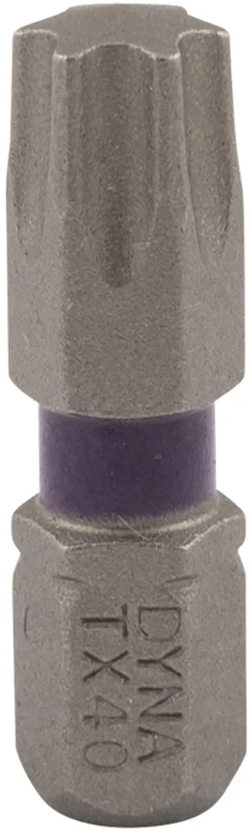 Dynaplus Torx 40 Schroefbit 25mm - Paars - 10 Stuks