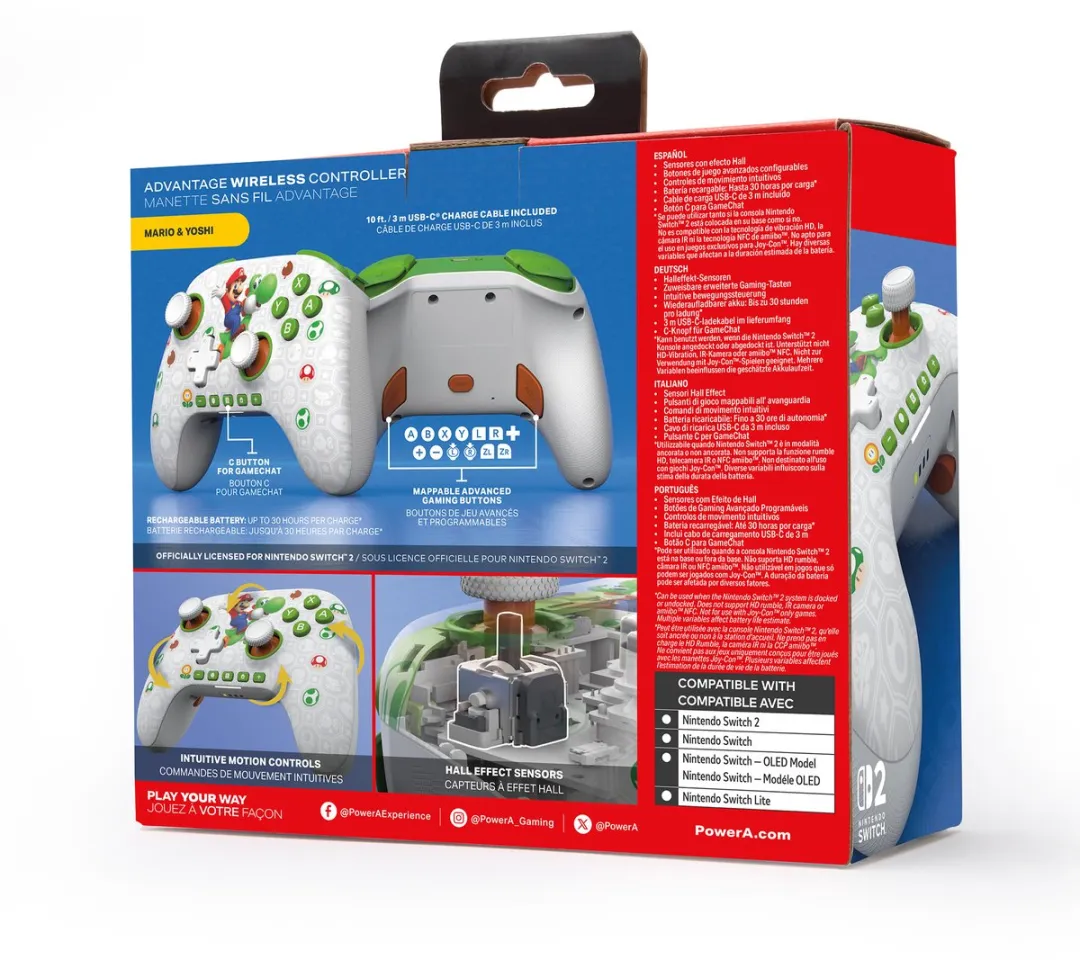 POWERA Advantage NSGP0569 Draadloze Controller Nintendo Switch 2 - Grijs/ Groen - afbeelding 6 van 6